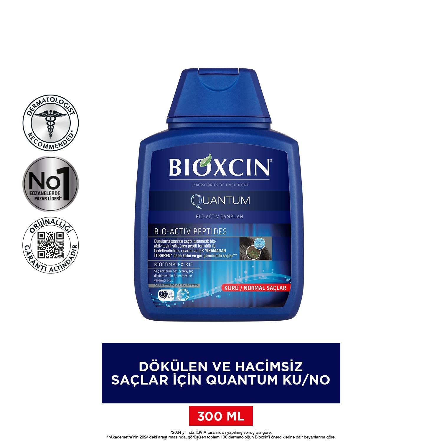 Bioxcin Quantum  Normal Ve Kuru Saçlar İçin Şampuan 300ml - Bioxcin