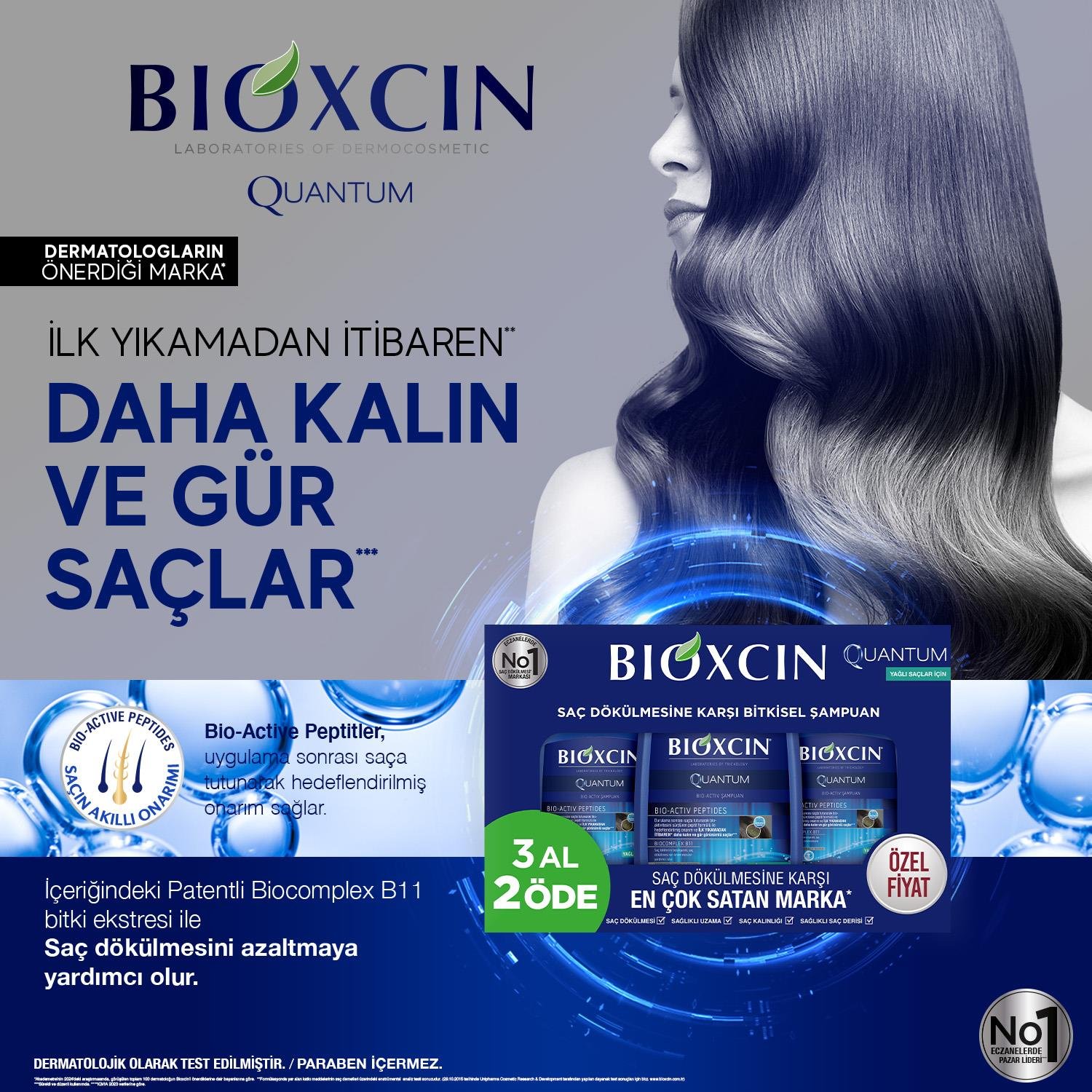 Bioxcin Quantum Şampuan 3al 2öde (Yağlı Saçlar) - Bioxcin