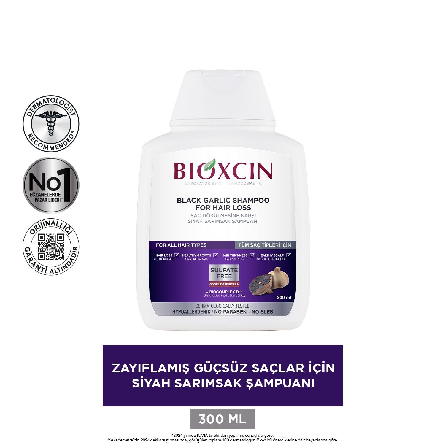 Bioxcin Saç Dökülmesine Karşı Siyah Sarımsak Şampuanı 300 ml - Bioxcin
