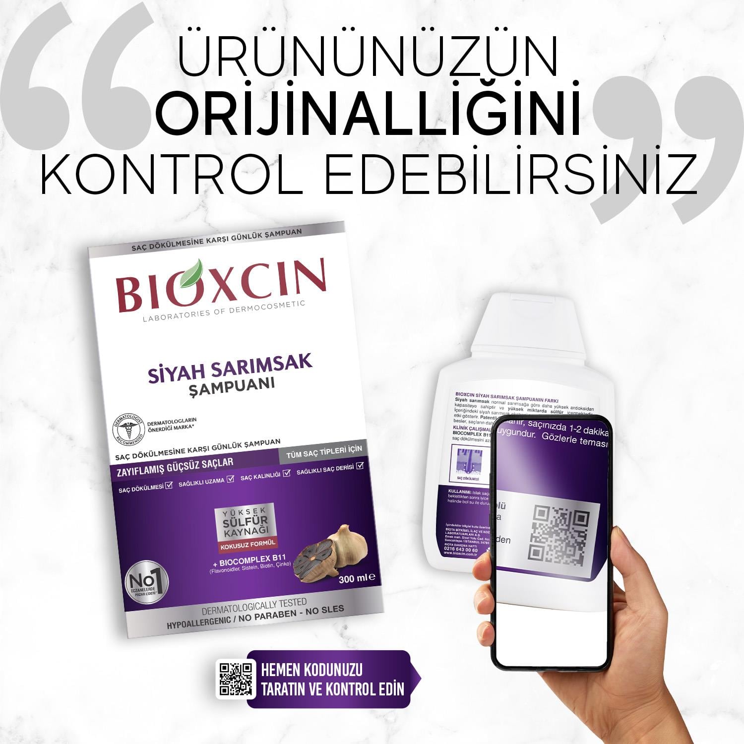Bioxcin Saç Dökülmesine Karşı Siyah Sarımsak Şampuanı 300 ml - Bioxcin