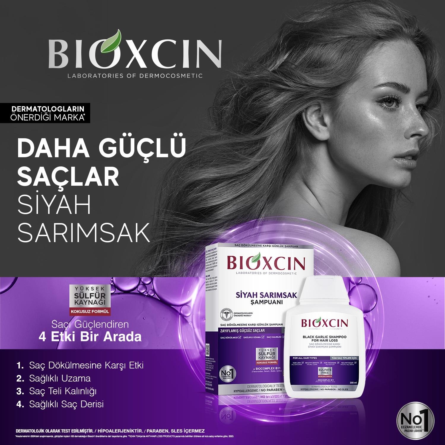 Bioxcin Saç Dökülmesine Karşı Siyah Sarımsak Şampuanı 300 ml - Bioxcin