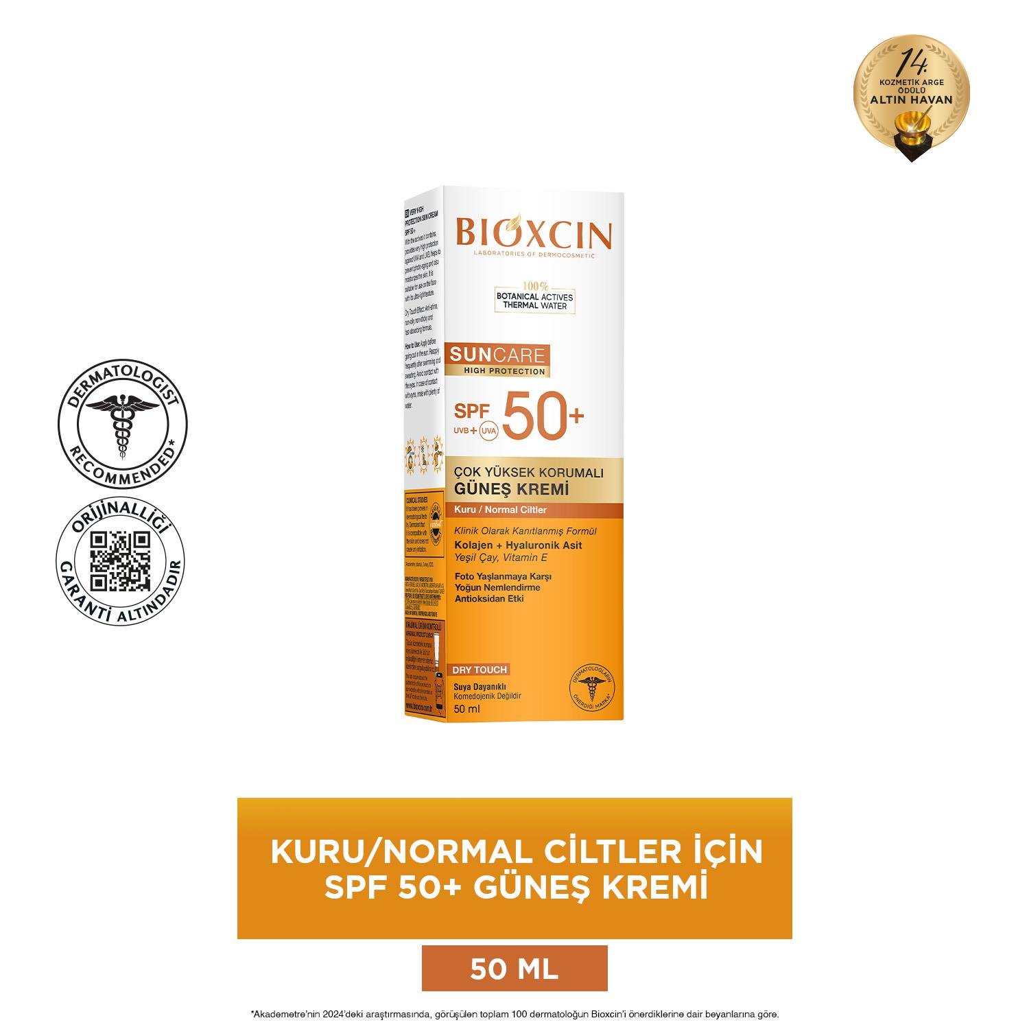 Bioxcin Sun Care Kuru Ciltler için Güneş Kremi SPF 50+ 50 ml - Bioxcin