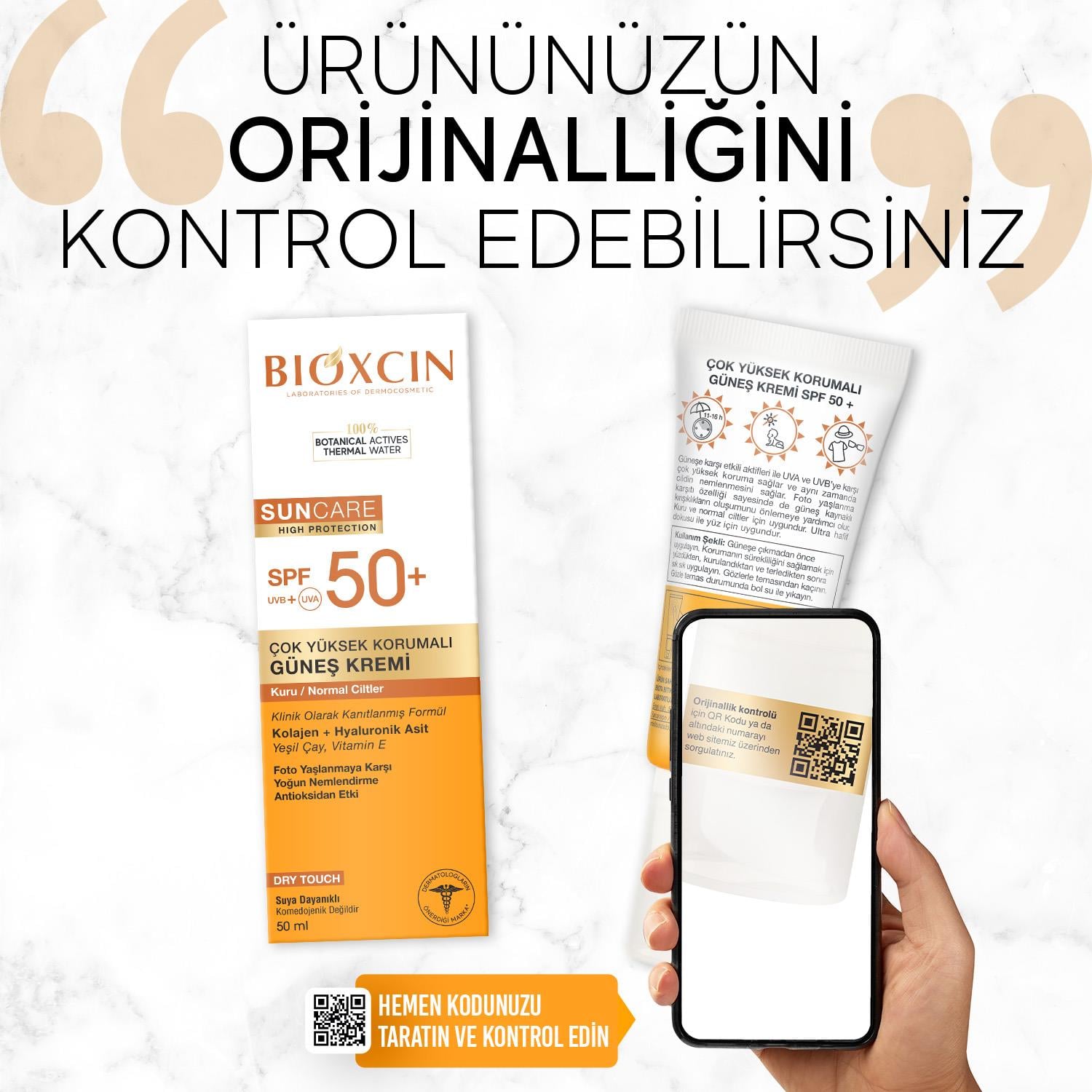 Bioxcin Sun Care Kuru Ciltler için Güneş Kremi SPF 50+ 50 ml - Bioxcin