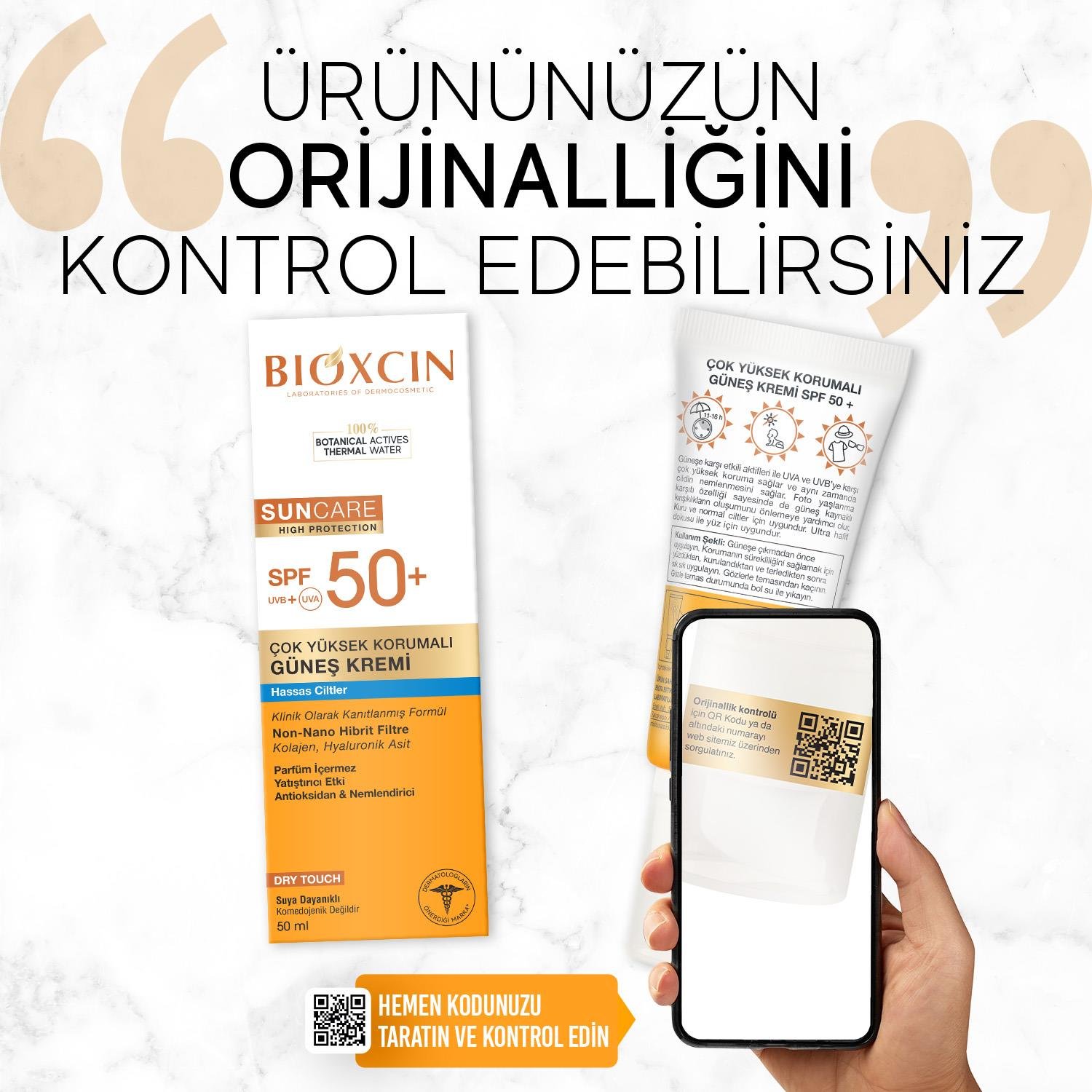 Bioxcin Suncare Spf50+ Hassas Cilt Güneş Kremi 50 ml - Bioxcin