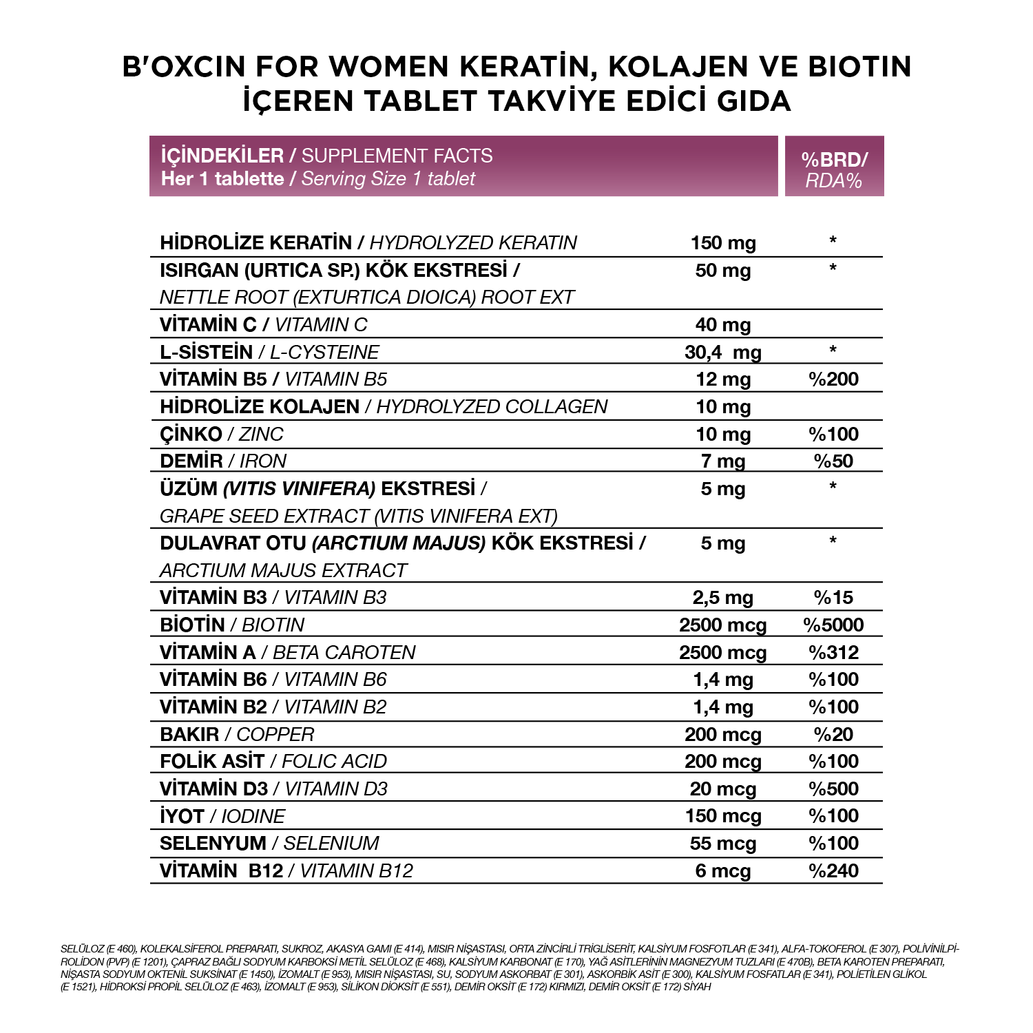 Bioxcin Womens Hair Multivitamin 30 Tablet - Bioxcin