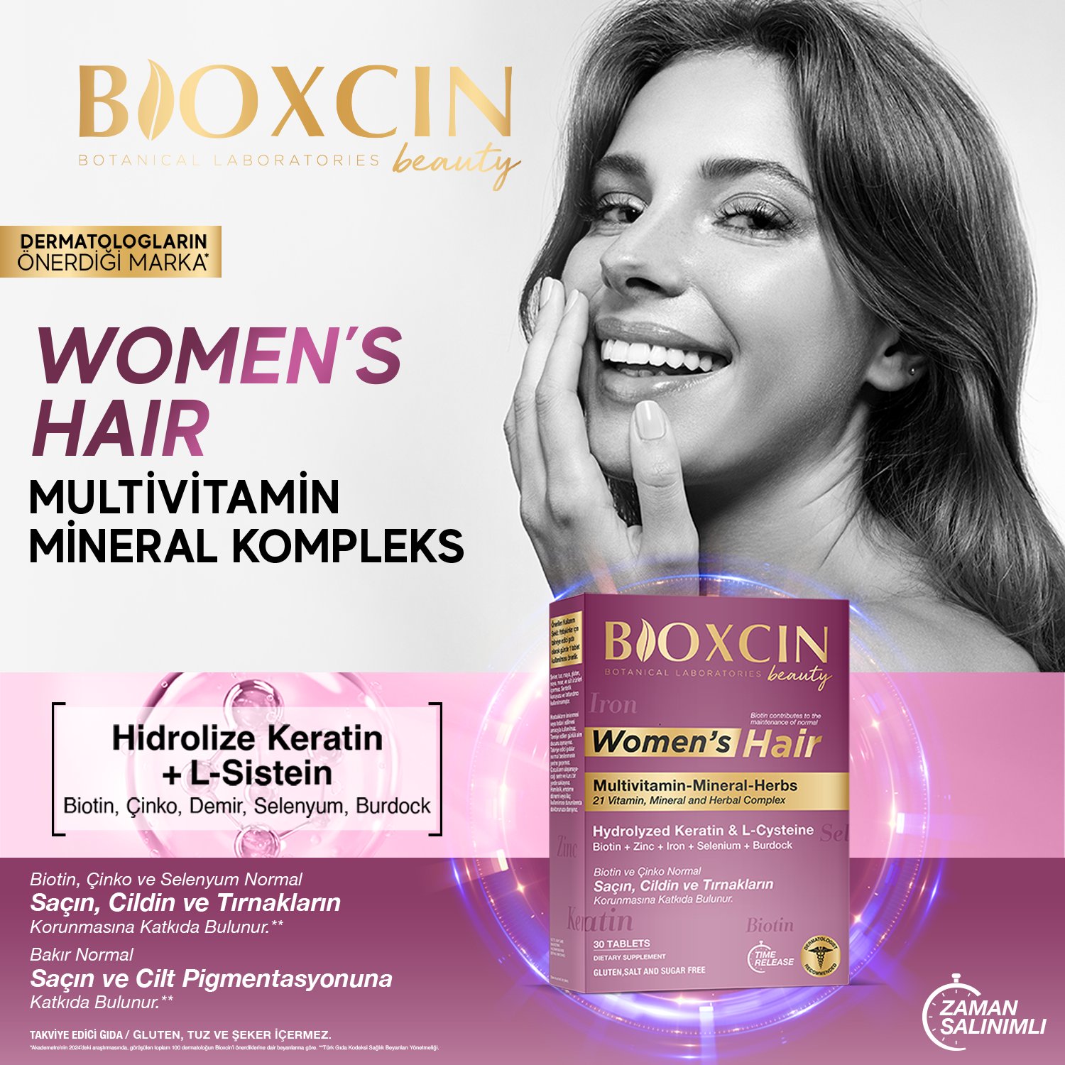 Bioxcin Womens Hair Multivitamin 30 Tablet - Bioxcin