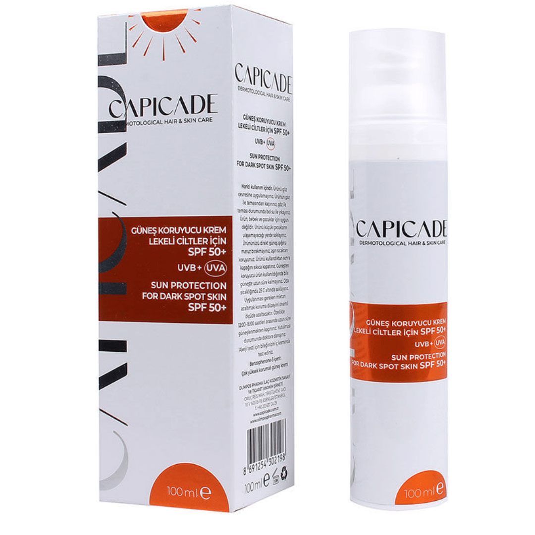 Capicade Güneş Koruyucu Krem Lekeli Ciltler İçin SPF50+ 100 ml - Capicade