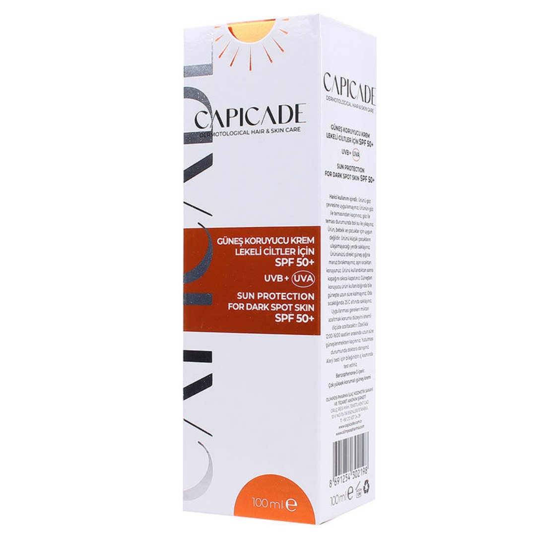 Capicade Güneş Koruyucu Krem Lekeli Ciltler İçin SPF50+ 100 ml - Capicade