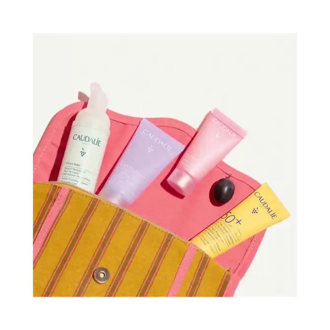 Caudalie Summer Pouch - Instant Foaming Cleanser 50 ml + Gel Douche 30 ml + Gel Moisturizer 15 ml + Cream SPF50+ 20 ml - Caudalie 