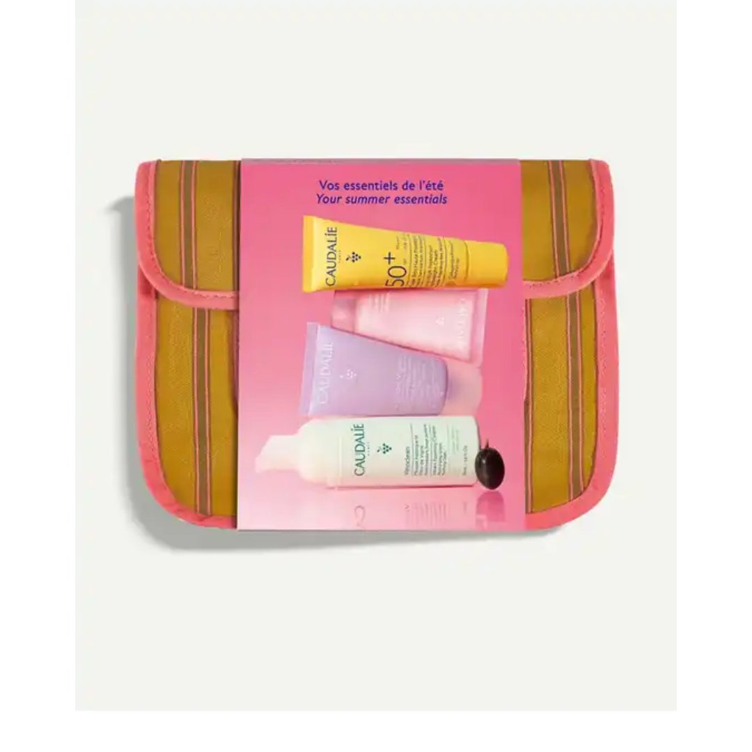 Caudalie Summer Pouch - Instant Foaming Cleanser 50 ml + Gel Douche 30 ml + Gel Moisturizer 15 ml + Cream SPF50+ 20 ml - Caudalie 