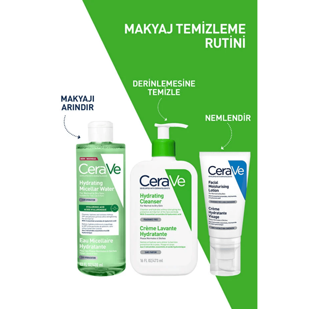 Cerave Hyalüronik Asit İçerikli Nemlendirici Makyaj Temizleme suyu 400 ml - Cerave