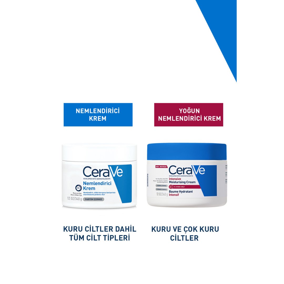 CeraVe Hyalüronik Asit & Seramid & Hidro-üre İçerikli Kuru Ciltler İçin Yoğun Nemlendirici Krem 340 gr - CeraVe