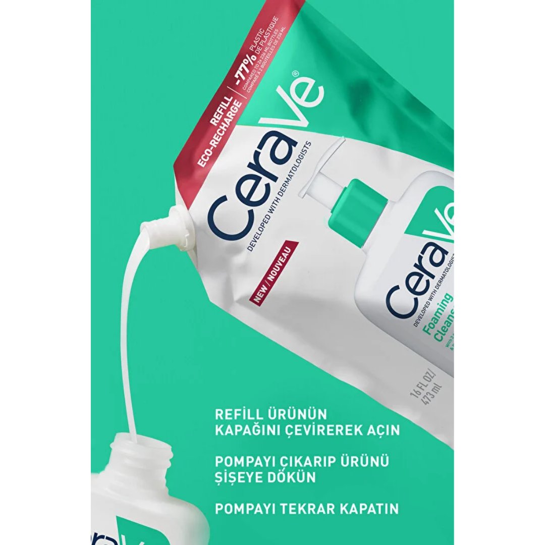 CeraVe Normal Ve Yağlı Ciltler İçin Köpüren Temizleyici 473 ml - Refill - Cerave