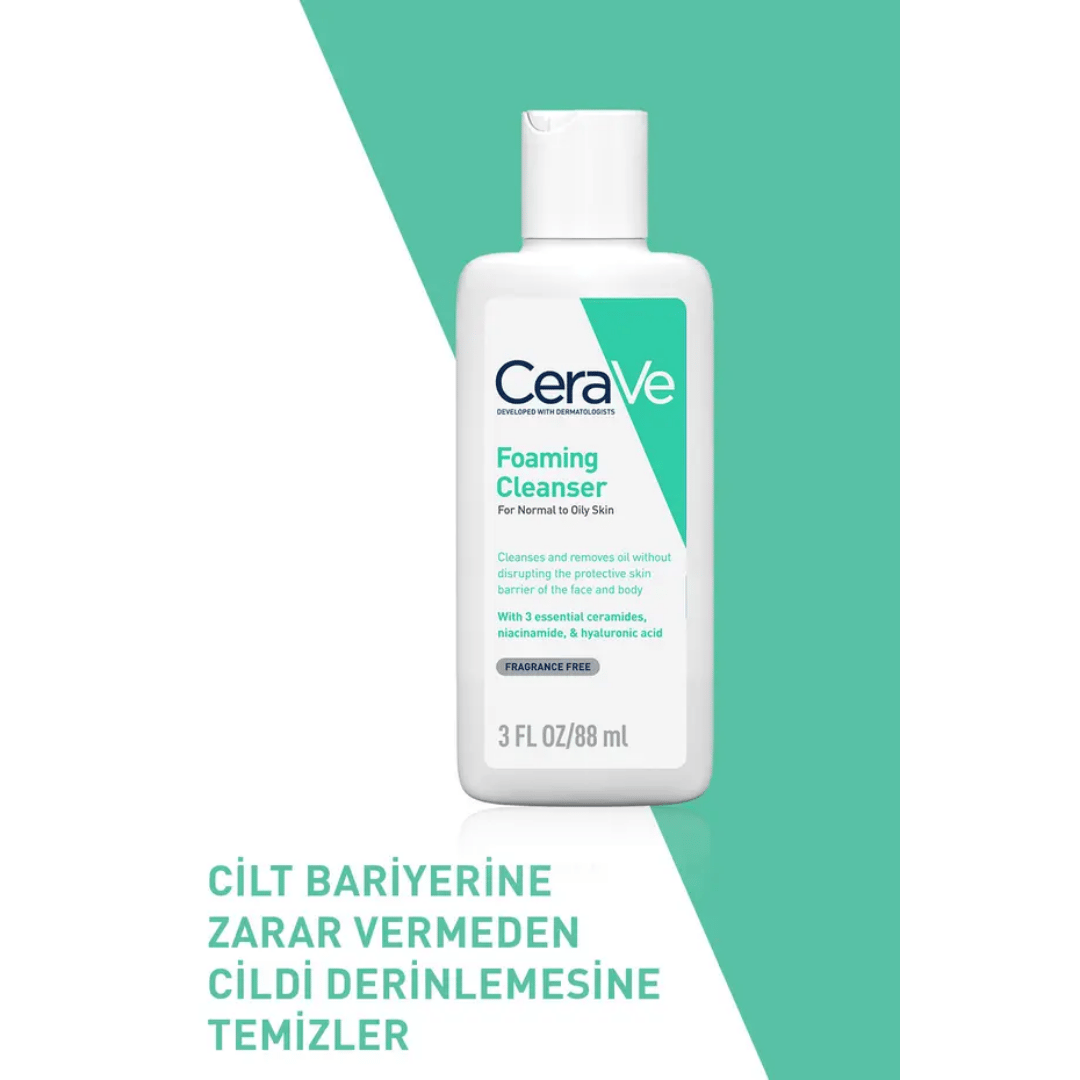 Cerave Normal ve Yağlı Ciltler İçin Köpüren Temizleyici 88 ml - Cerave
