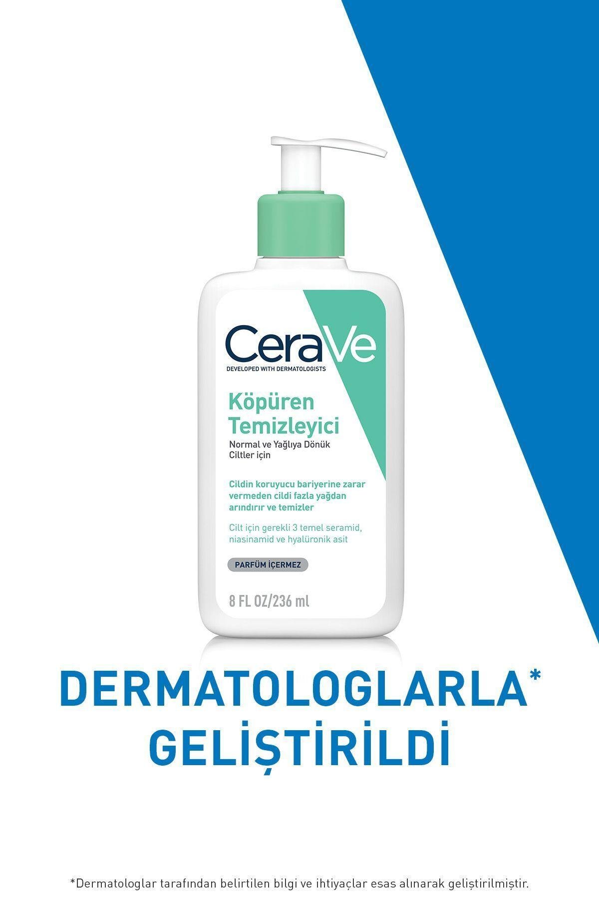 CeraVe Normal/Yağlı Ciltler İçin Cilt Bakım Seti: Niasinmaid & Hyalüronik Asitli Köpüren Temizleyici 236ml x2 - CeraVe