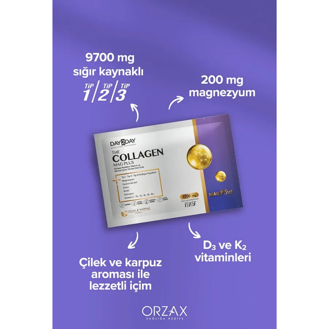 Day Day Collagen Mag Plus Çilek Karpuz Aromalı 30 Saşe - Day2Day