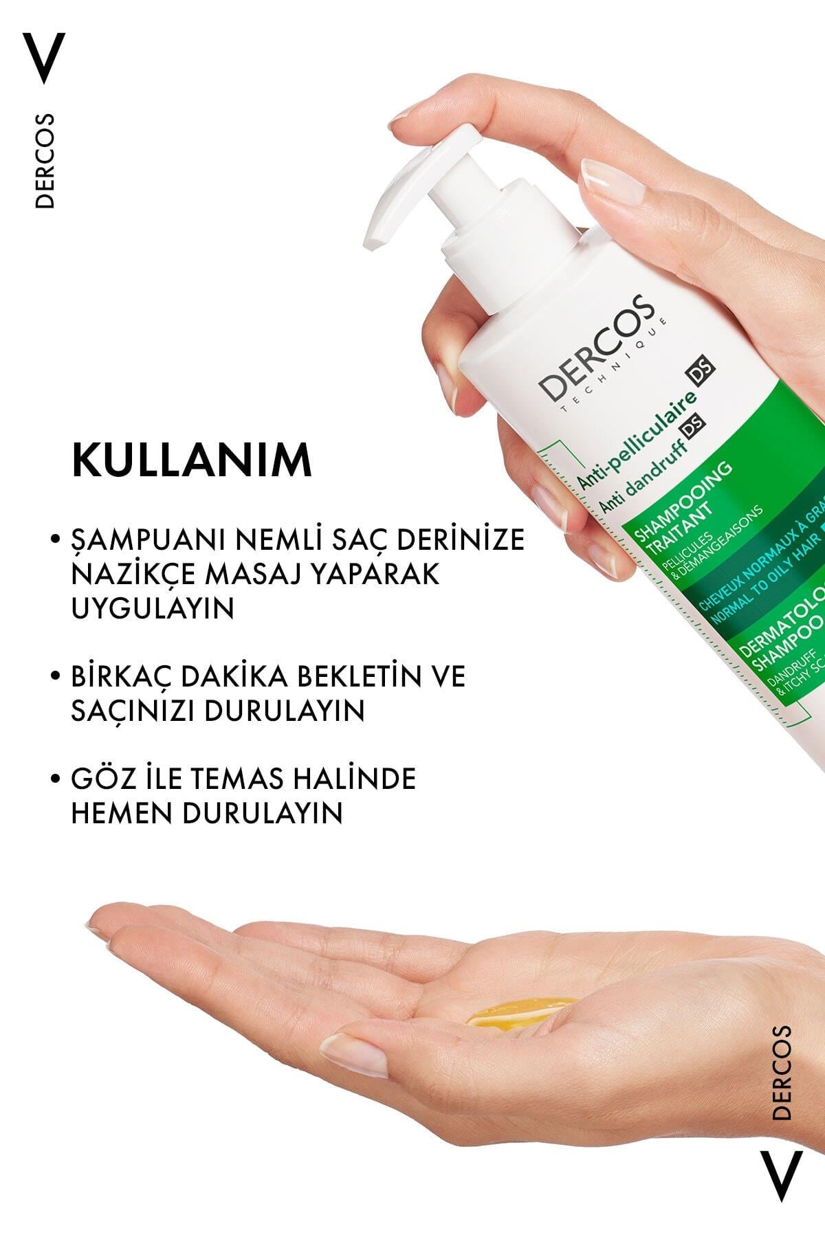 Dercos Anti-Dandruff Kepek Karşıtı Şampuan Normal & Yağlı Saçlar 390 ml 2 Adet - Vichy
