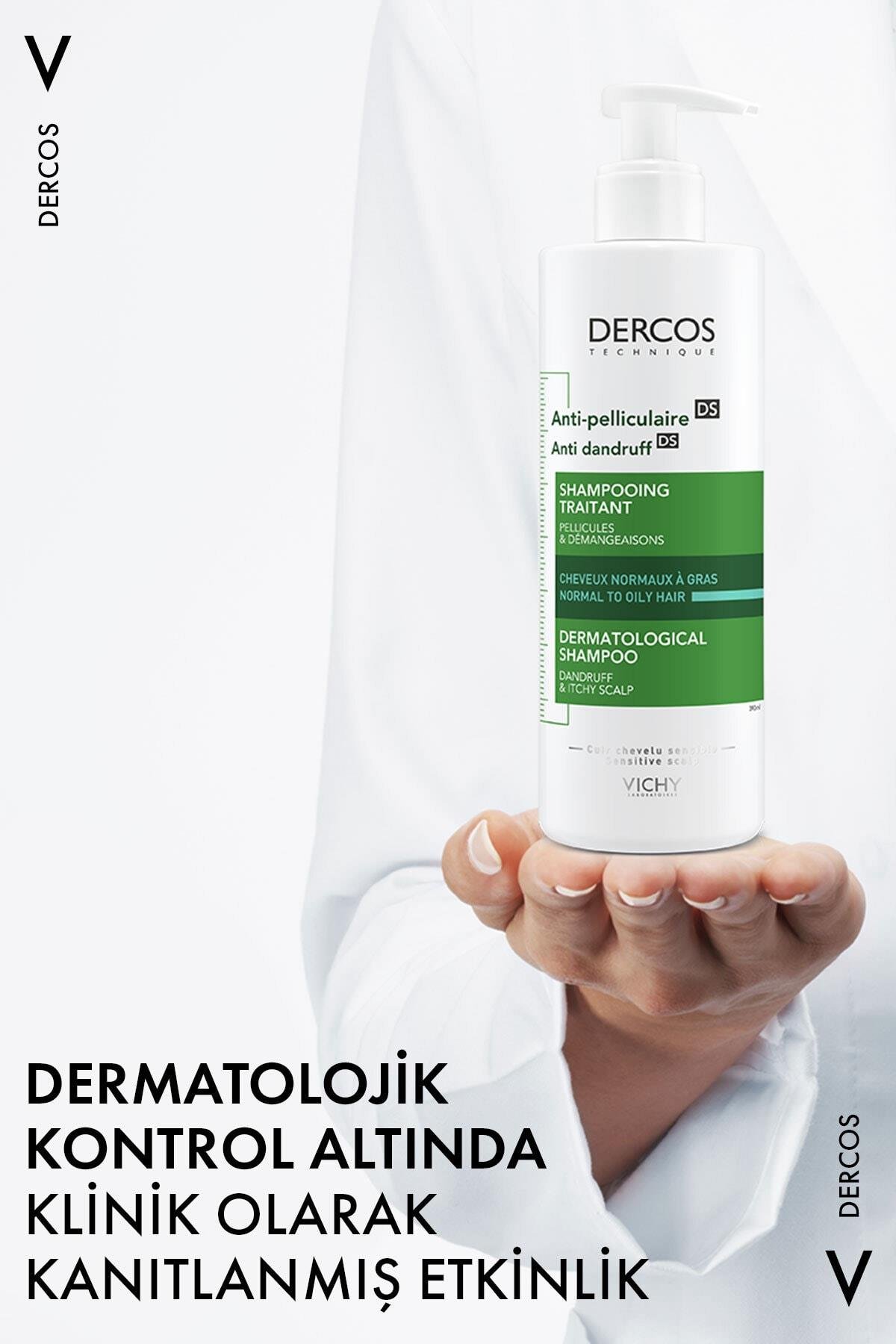 Dercos Anti-Dandruff Kepek Karşıtı Şampuan Normal & Yağlı Saçlar 390 ml 2 Adet - Vichy