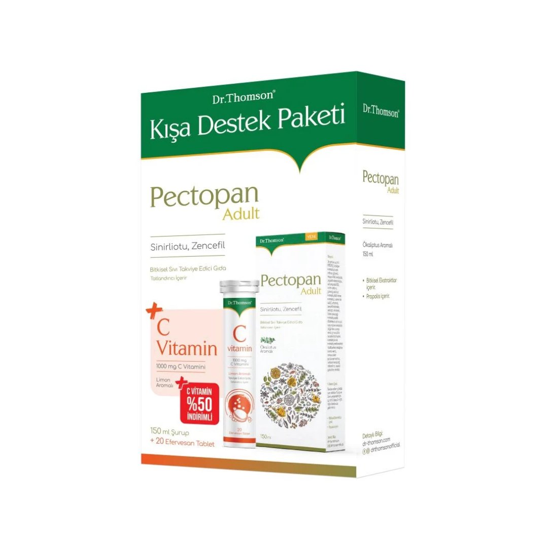 Dr.Thomson Pectopan Adult + C Vitamini 1000 Mg 20 Efervesan Tablet Avantajlı Paket  - Dr. Thomson