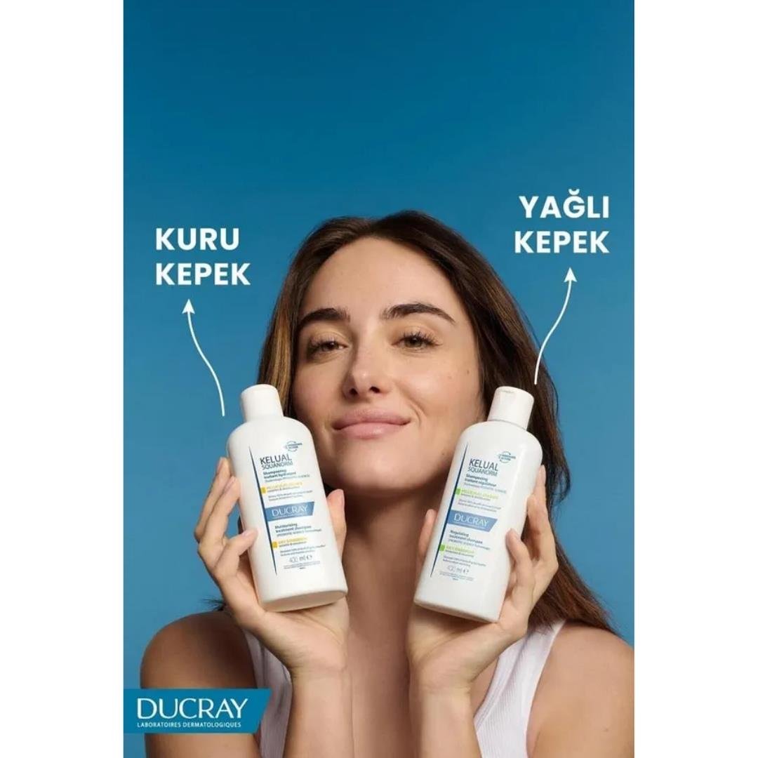 Ducray Kelual Squanorm Yağlı Saçlar Için Etkili Kepek Şampuanı 400 ml - Avene - Ducray