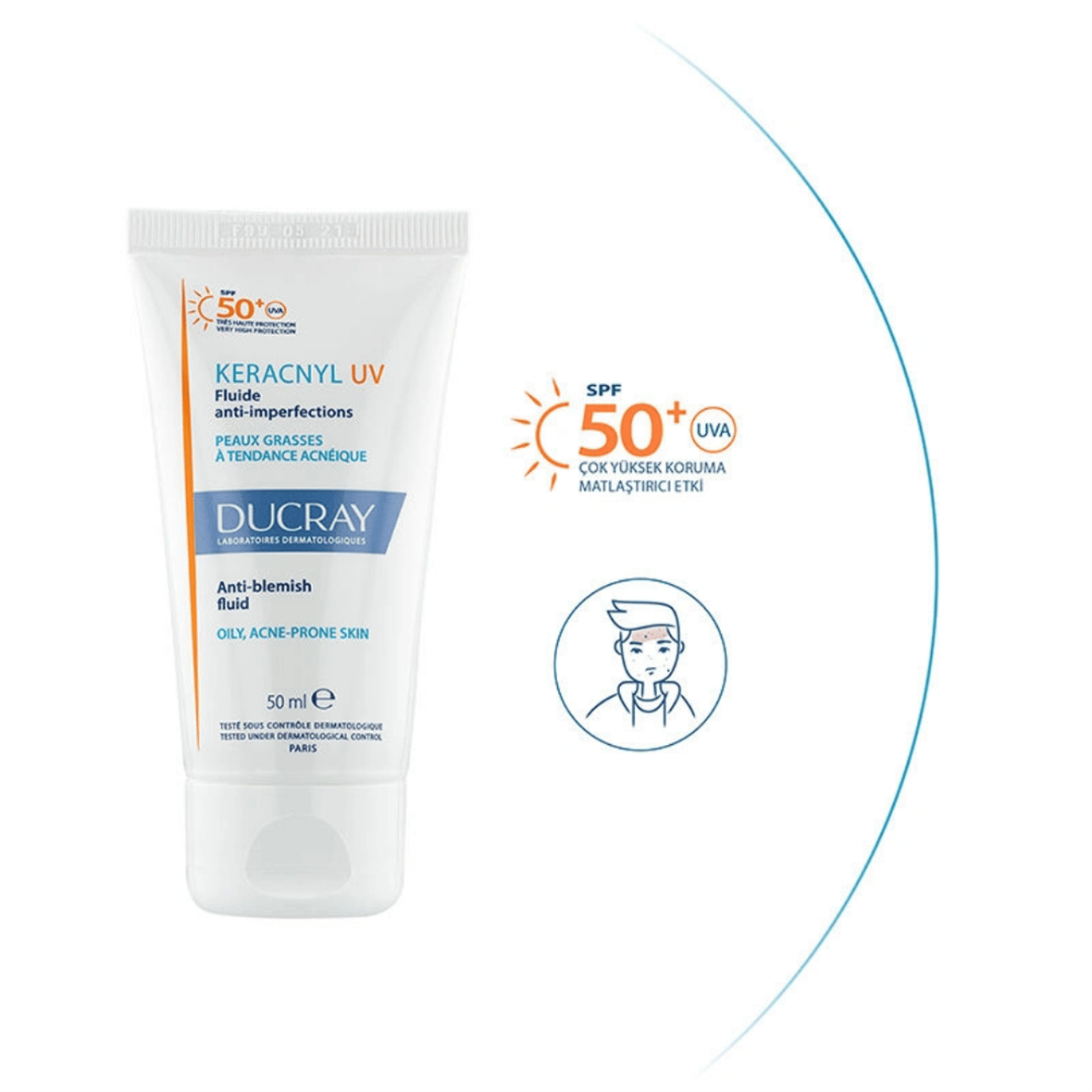 Keracnyl Uv Spf50+ Anti-blemish Fluide 50 Ml - Ducray