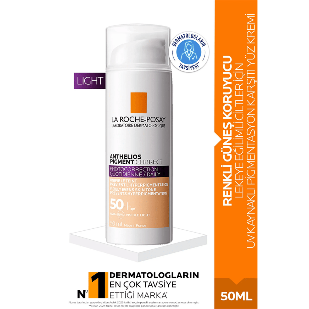 La Roche Posay Anthelios Pigment Correct Güneş Koruyucu SPF50+ 50 ml - Light - La Roche Posay