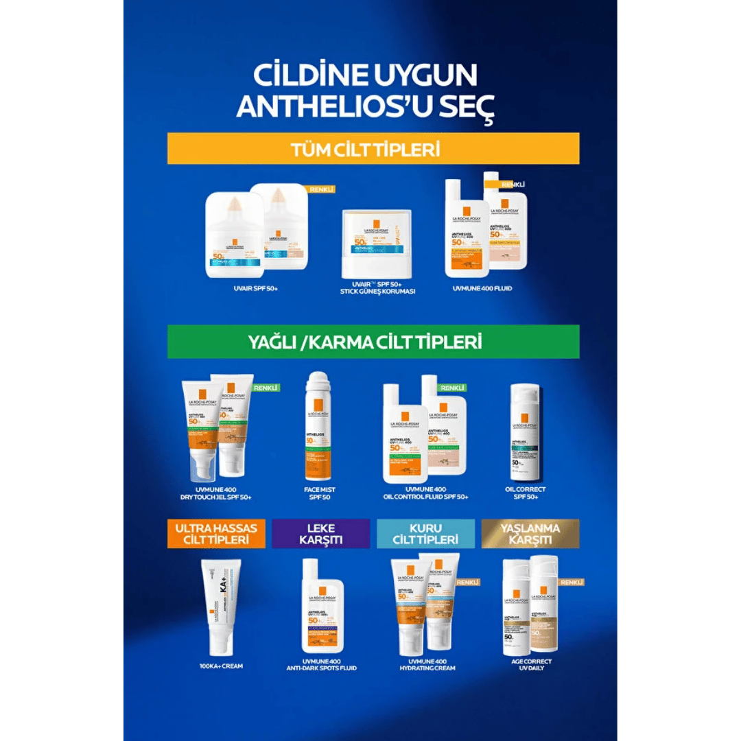 La Roche-Posay Anthelios Uvair Spf50+ Çok Yüksek Renkli Yüz Güneş Koruması 50 ml - La Roche-Posay