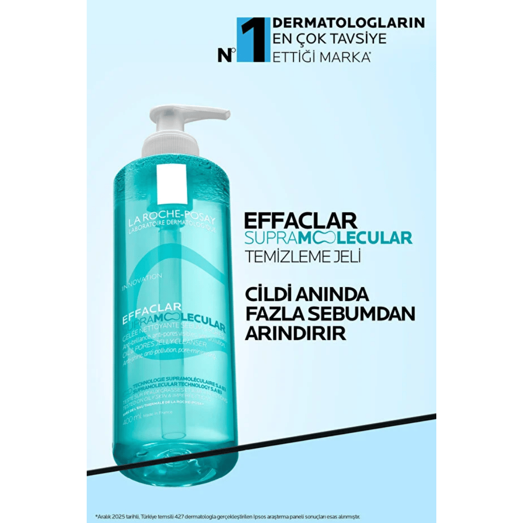 La Roche Posay Effaclar Supramolecular Gözenek Ve Yağlanma Karşıtı Yüz Temizleme Jeli 400 ml - La Roche-Posay