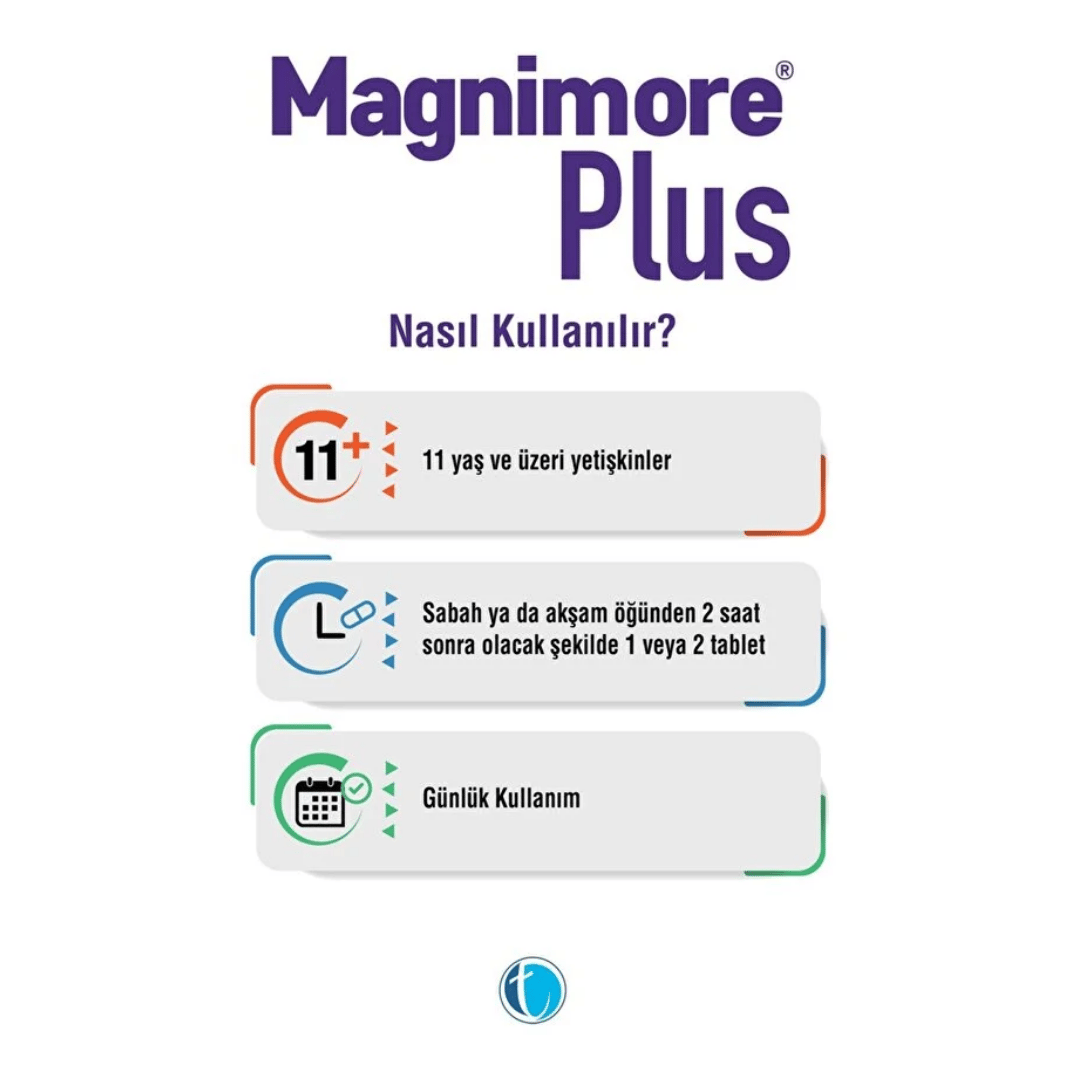 Magnimore Plus Magnezyum İçeren Takviye Edici Gıda 60 Kapsül - Magnimore