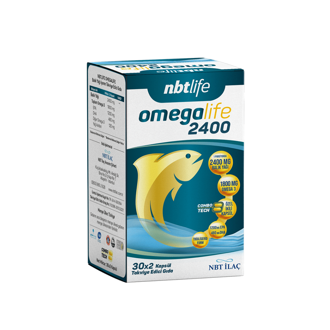 NBT Life Omegalife 2400 Omega 3 30 x 2 Combotech Kapsül - NBT Life