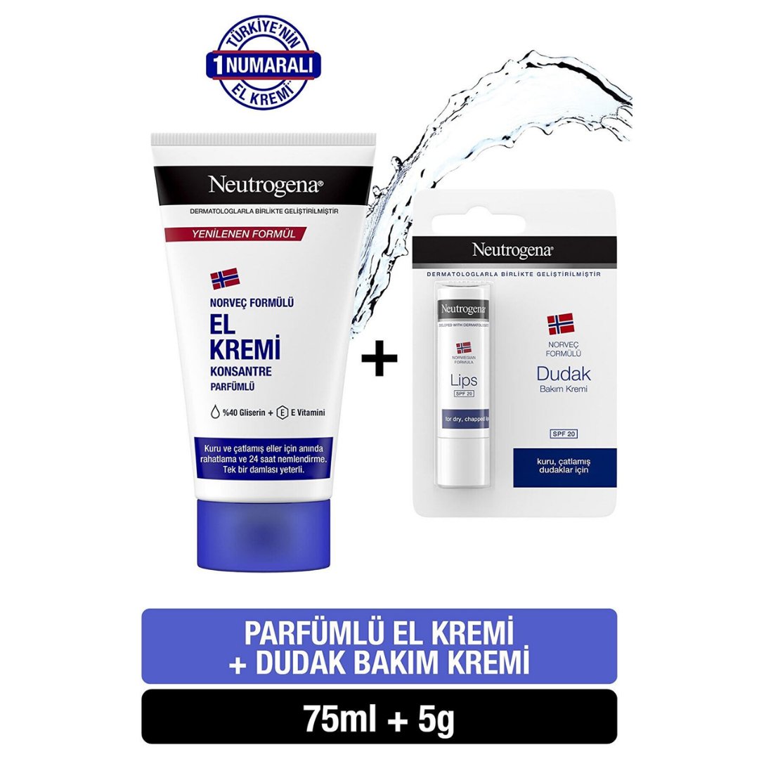 Neutrogena Parfümlü El Kremi 75 ml Dudak Kremi Hediye - Neutrogena