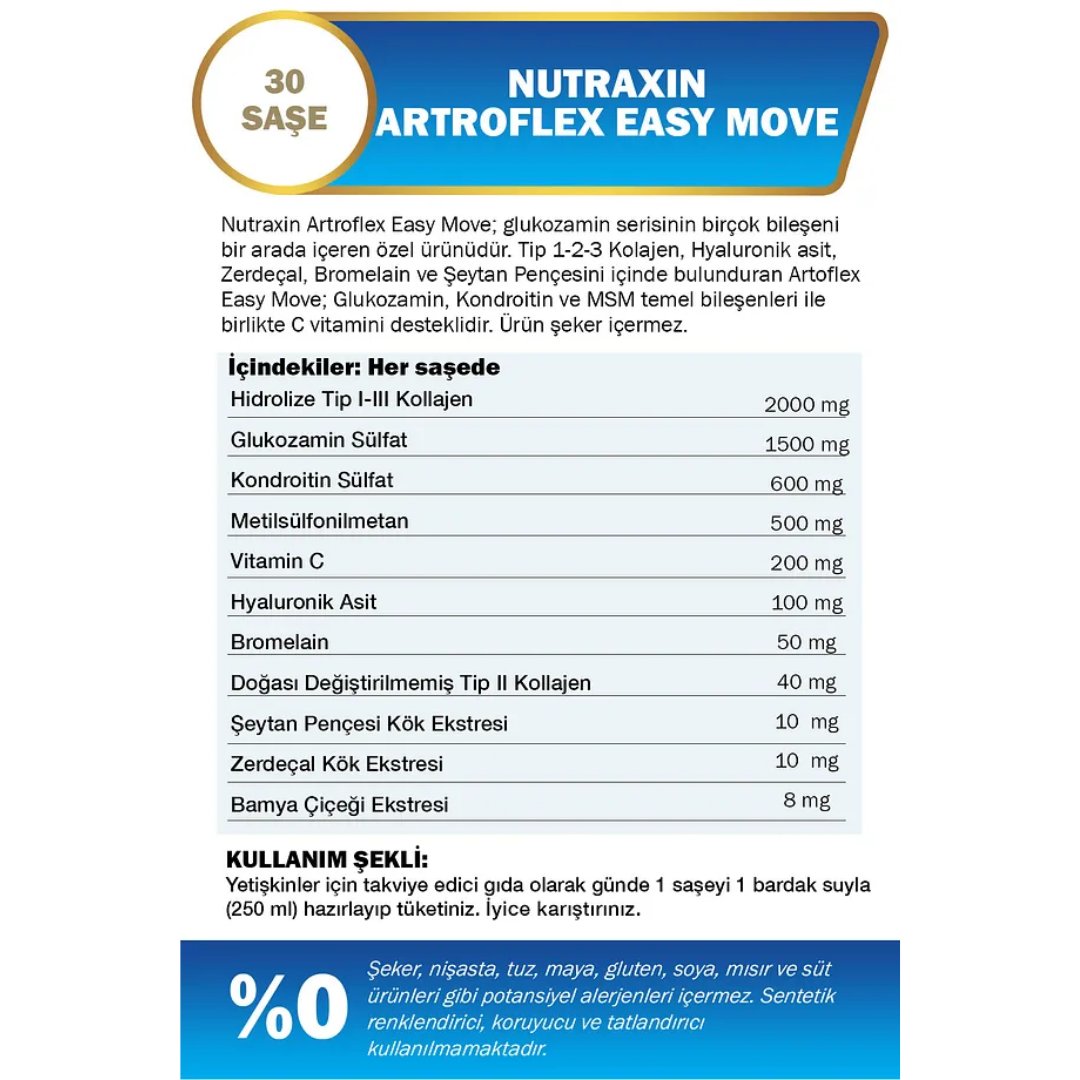 Nutraxin Artroflex Easy Move Gıda Takviyesi 30 Saşe - Nutraxin