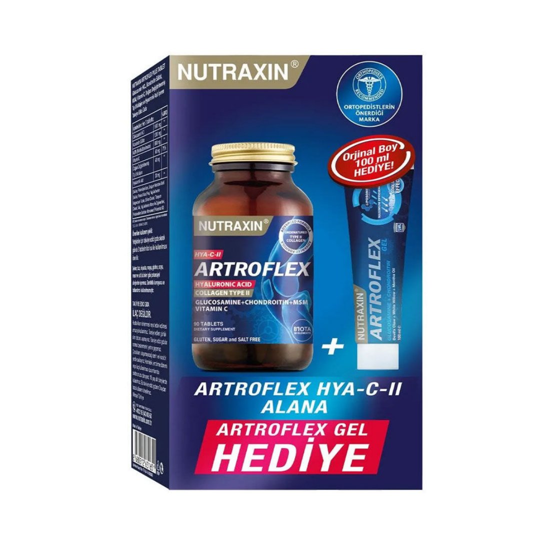 Nutraxin Artroflex HYA-C-II 90Tablet + Extra Gel HEDİYE - Nutraxin
