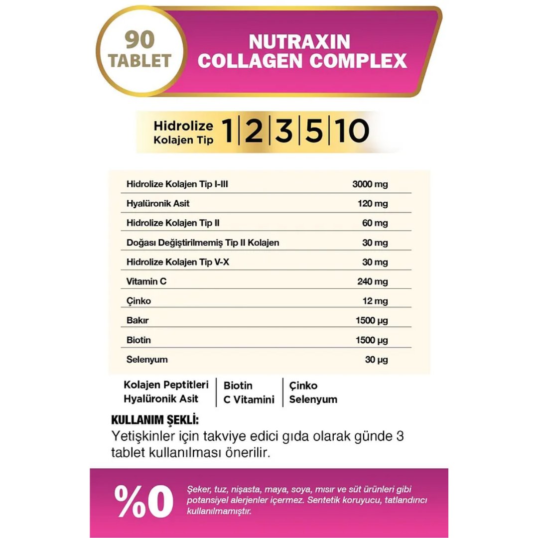 Nutraxin Beauty Collagen Complex 90 Tablet - Nutraxin