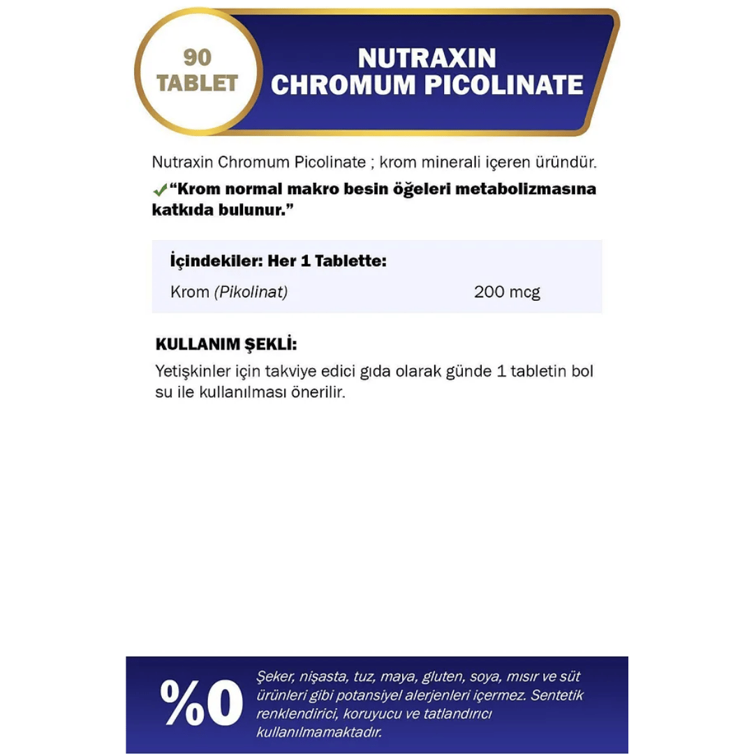 Nutraxin Chromium Picolinate 90 Tablet - Nutraxin