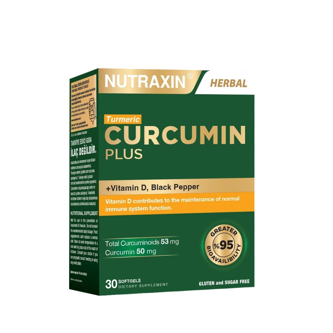 Nutraxin Curcumin Plus Vitamin D 50 mg 30 Kapsül - Nutraxin