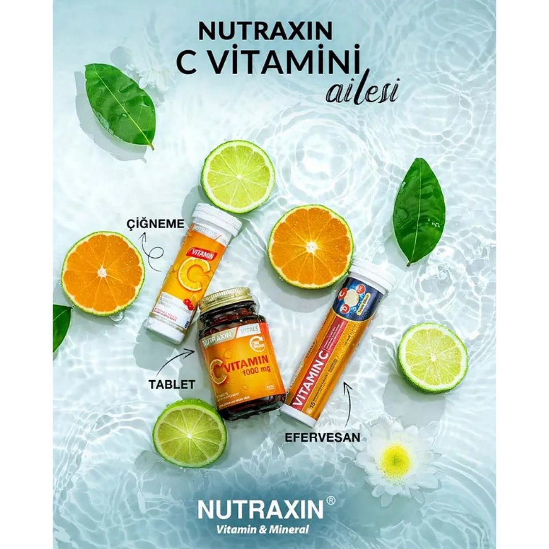 Nutraxin Efervesan Vitamin C-D-Zınc 15 Efervesan Tablet - Nutraxin