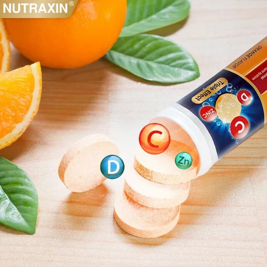 Nutraxin Efervesan Vitamin C-D-Zınc 15 Efervesan Tablet - 1 Alana 1 Bedava - Nutraxin