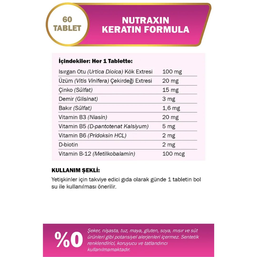 Nutraxin Keratin Formula 60 Tablet - Nutraxin