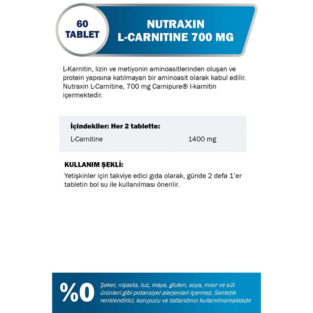 Nutraxin L Carnitine 60 Kapsül - Nutraxin