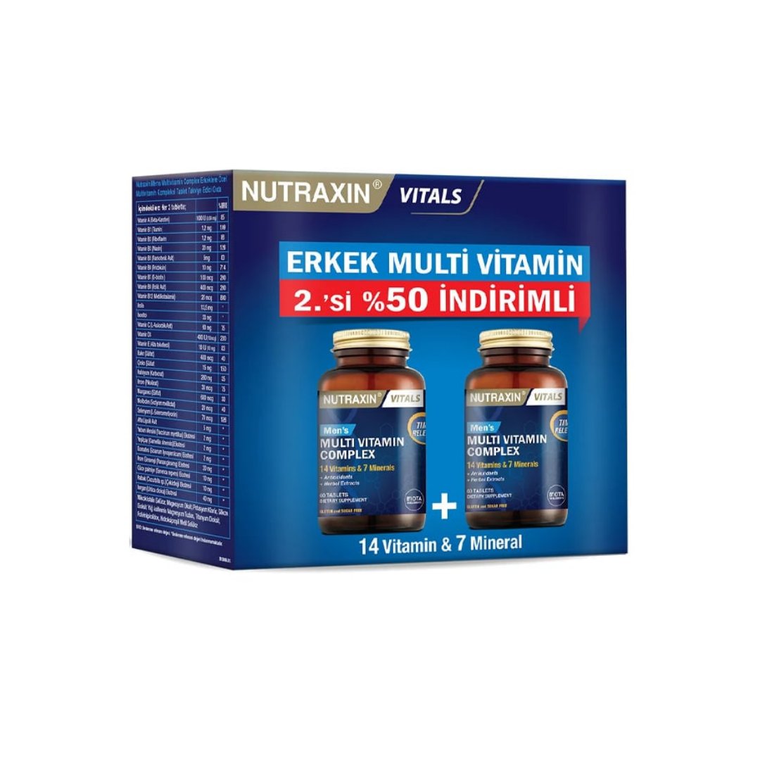 Nutraxin Mens Multi Vitamin Complex Avantaj Paket 2. %50 İndirimli - Nutraxin