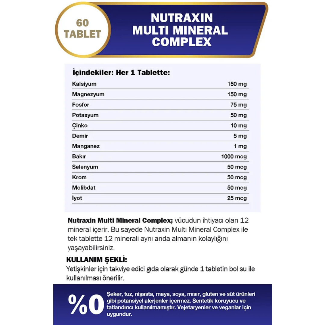 Nutraxin Multi Mineral Complex 60 Tablet - Nutraxin