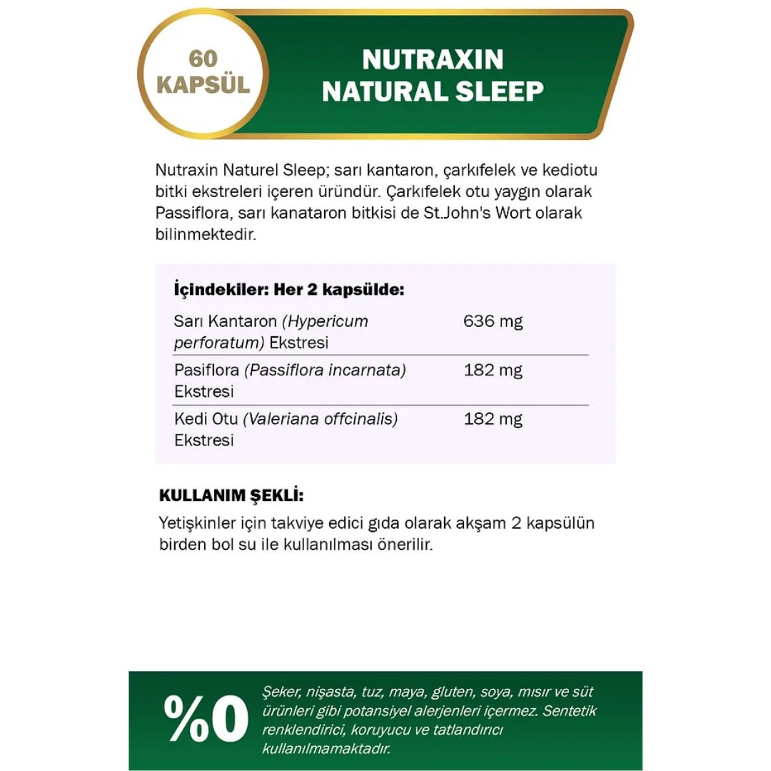 Nutraxin Naturel Sleep 60 Kapsül - Nutraxin
