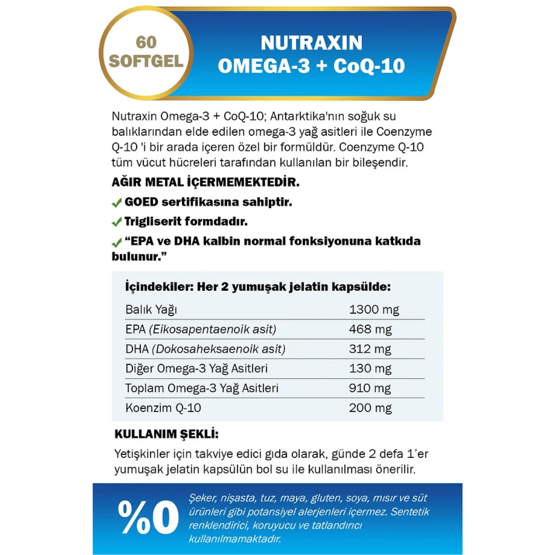 Nutraxin Omega-3+CoQ-10 60g - Nutraxin