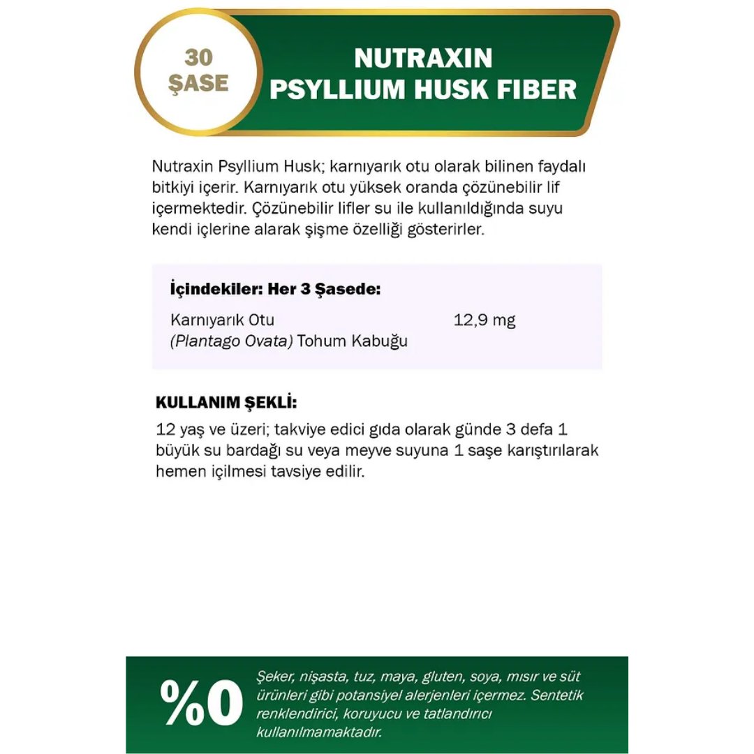Nutraxin Psyllium Husk Fiber 30 Saşe - Nutraxin