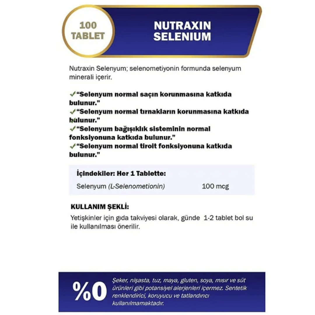 Nutraxin Selenium 100 Tablet - Nutraxin