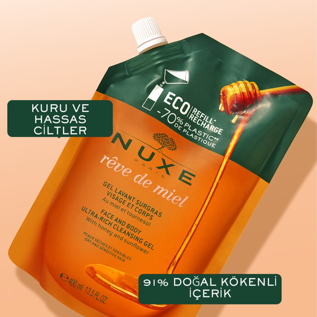 Nuxe Reve de Miel Face and Body Ultra Rich Cleansing Gel 400 ml - Refill - Nuxe