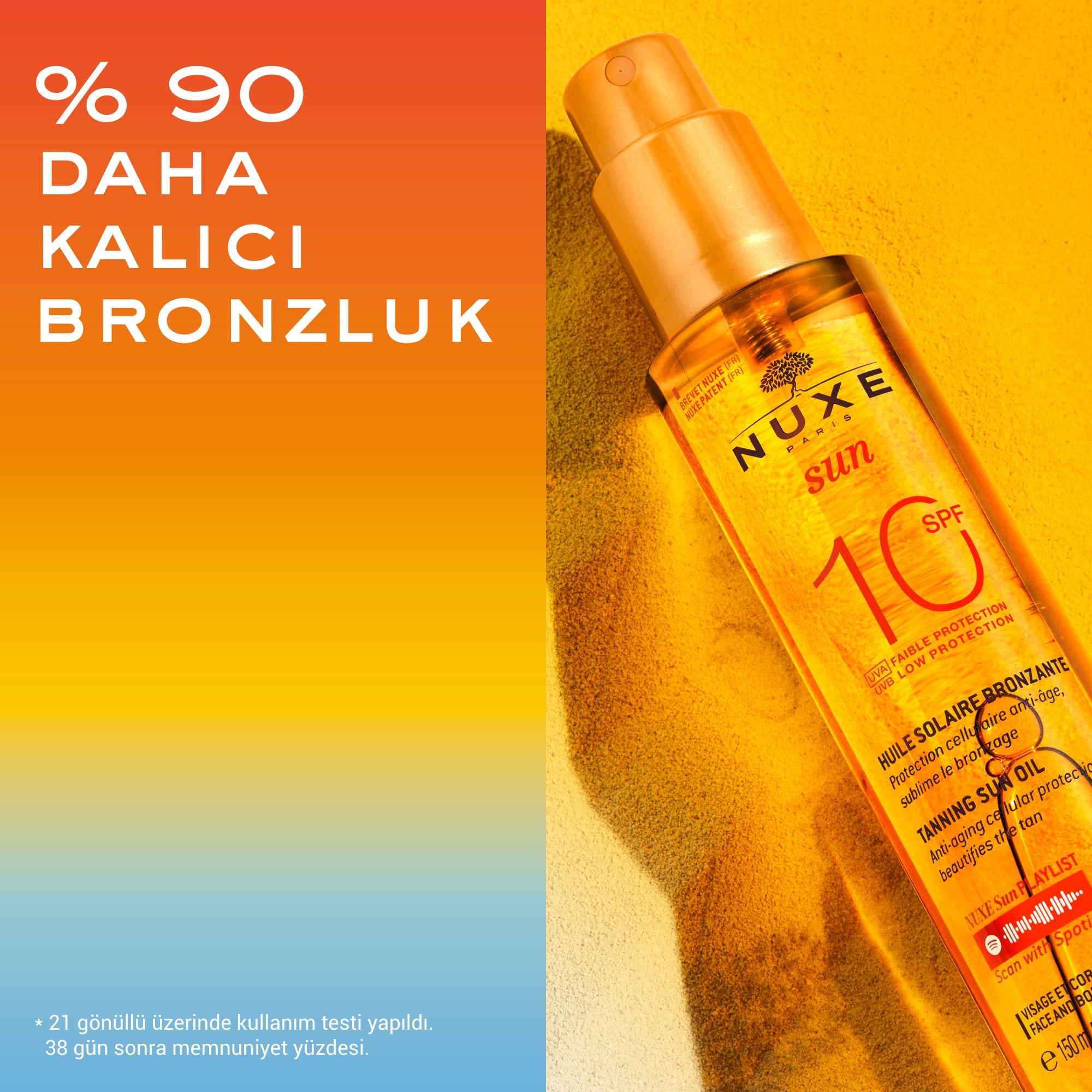 Nuxe Sun Bronzlaştırıcı Yüz ve Vücut Yağı Spf10 150ml - Nuxe