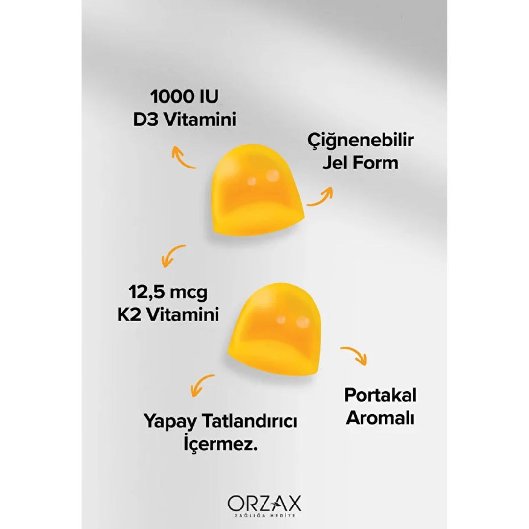 Ocean Gummies D3K2 60 Çiğnenebilir Jel Form - orzax