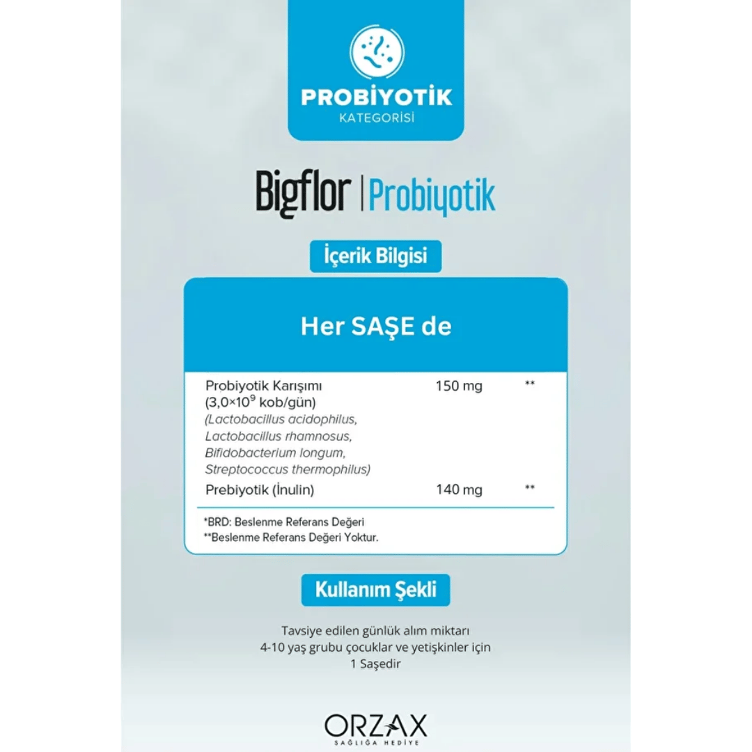 Orzax Bigflor Probiyotik 10 Saşe - orzax